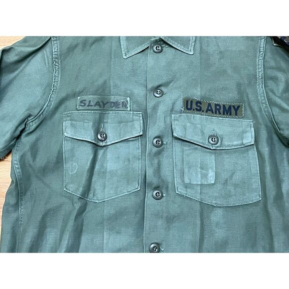 U.S Army Uniform Men's Green Shirt 67th Battlefield Surveillance Brigade Slayden - Picture 3 of 10